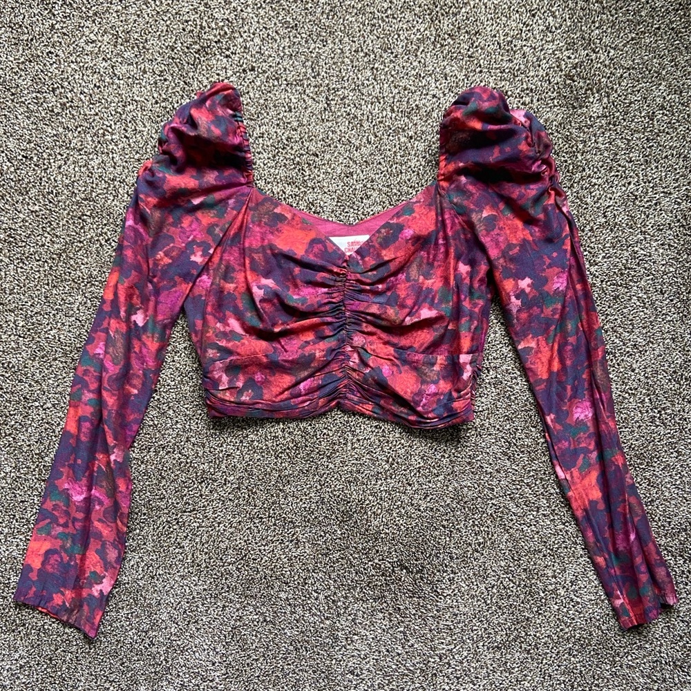 Anthropologie Samant Chauhan Floral Crop Longsleeve Small